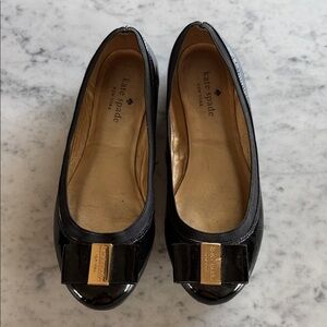 Kate Spade Black Flats with Gold Accent